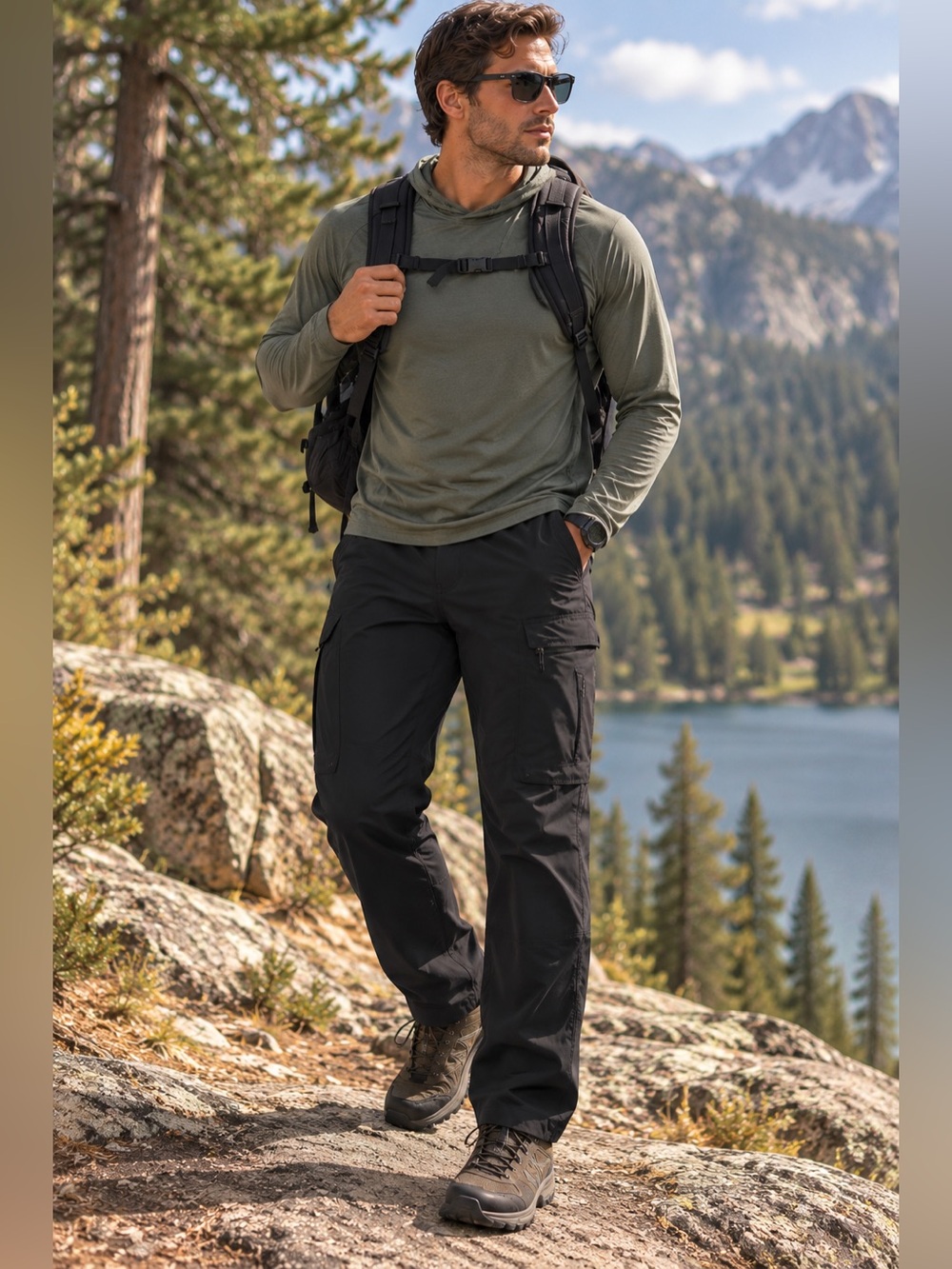 Columbia PFG Performance Fishing Pants 36x30 Black Gorpcore Hiking Omni-Shield